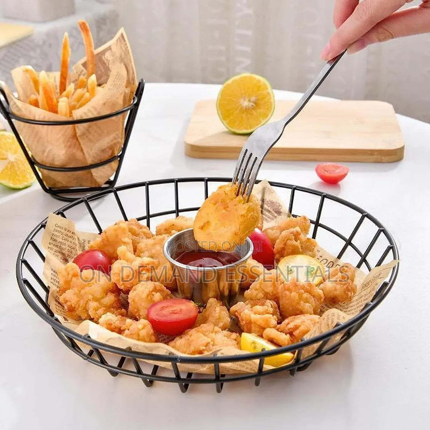 Fries Basket, French Fries Strainer Holder for Serving