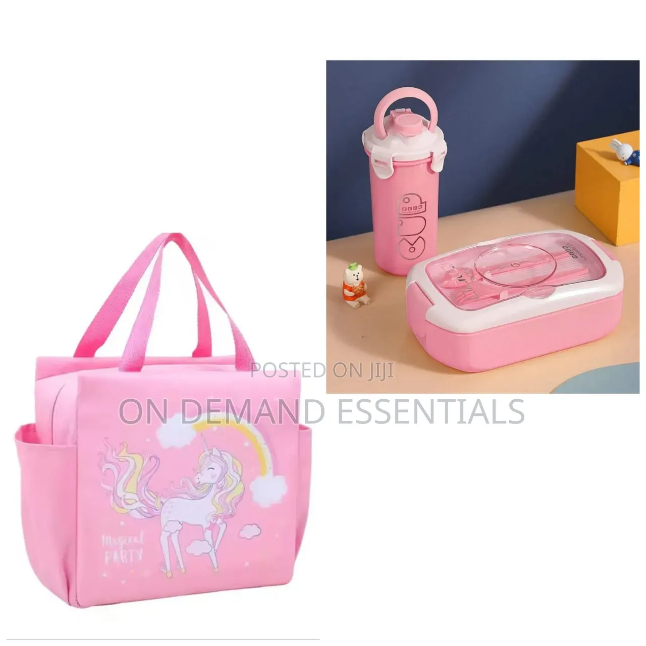 3 in 1 Lunch Box With Bottle and Lunch Bag Set