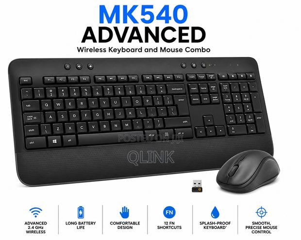 Logitech MK540 Advanced Wireless Keyboard and Mouse Combo - Black