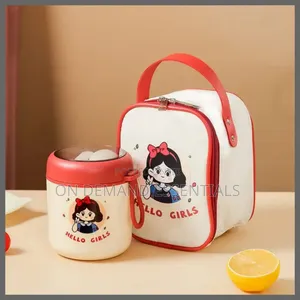 2 in 1 Food Flask Thermos With a Matching Insulated Lunch Bag
