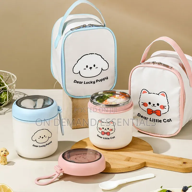 2 in 1 Food Flask Thermos With a Matching Insulated Lunch Bag