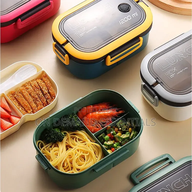 Double Layer 1400ml Lunch Box With Cutlery Set