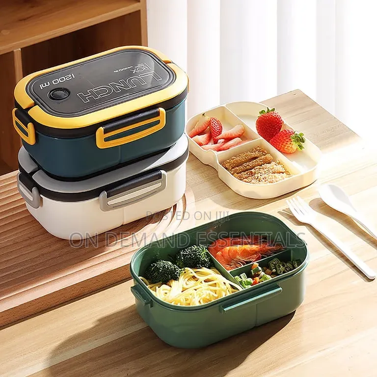 Double Layer 1400ml Lunch Box With Cutlery Set