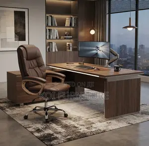 Office Chairs; Leather High Back Brown Leree Chair