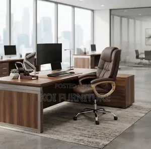 Office Chairs; Leather High Back Brown Leree Chair