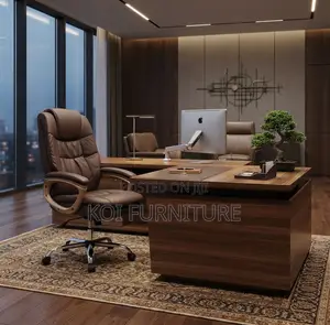 Office Chairs; Leather High Back Brown Leree Chair