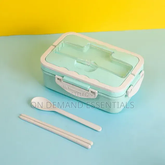 3 Grid Stainless Steel Lunch Box With Spoon and Chopsticks