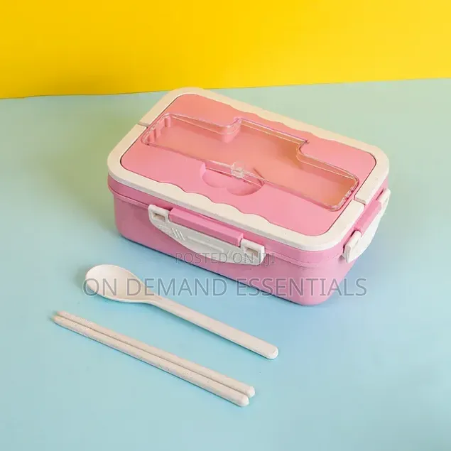 3 Grid Stainless Steel Lunch Box With Spoon and Chopsticks