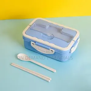 3 Grid Stainless Steel Lunch Box With Spoon and Chopsticks