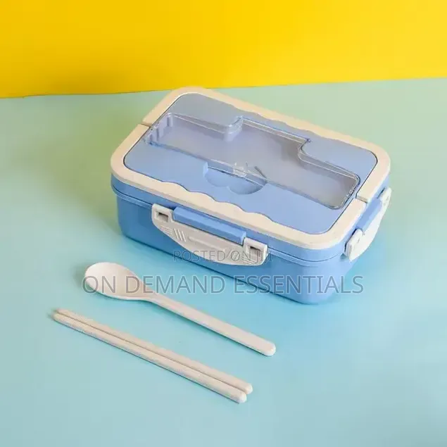 3 Grid Stainless Steel Lunch Box With Spoon and Chopsticks
