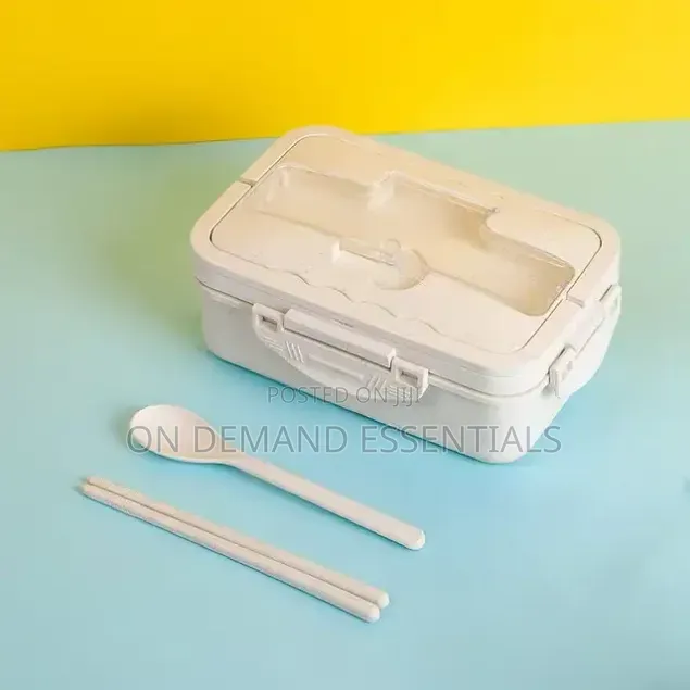 3 Grid Stainless Steel Lunch Box With Spoon and Chopsticks