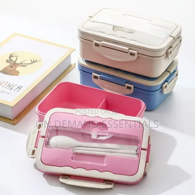 3 Grid Stainless Steel Lunch Box With Spoon and Chopsticks