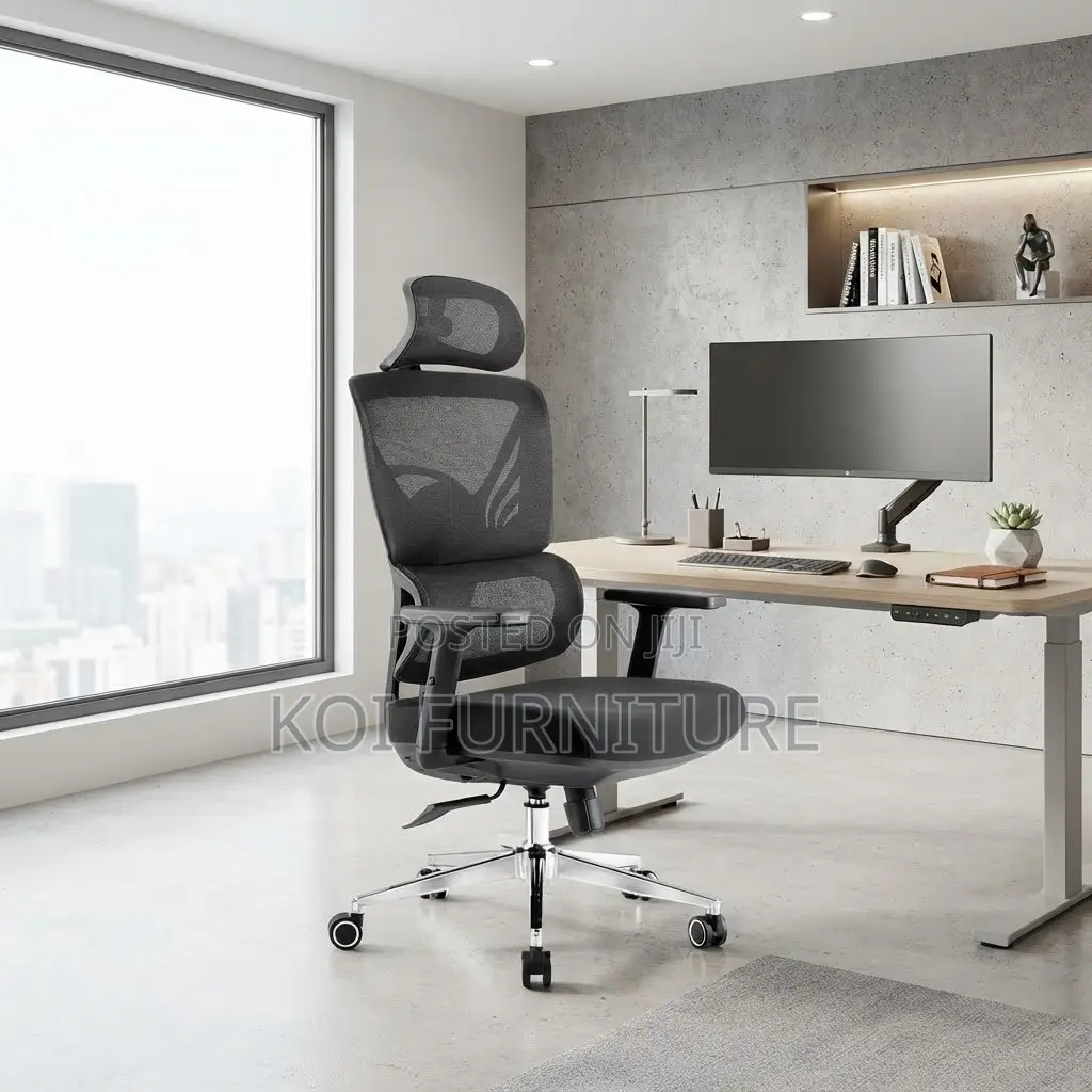 Office Chairs; Executive High Orthopedcic Chair With Adjusting Armrest