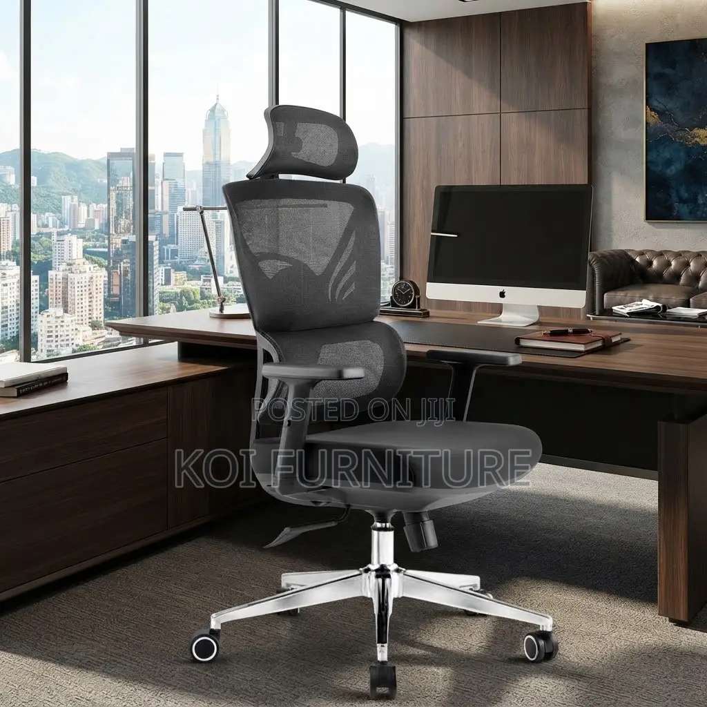 Office Chairs; Executive High Orthopedcic Chair With Adjusting Armrest