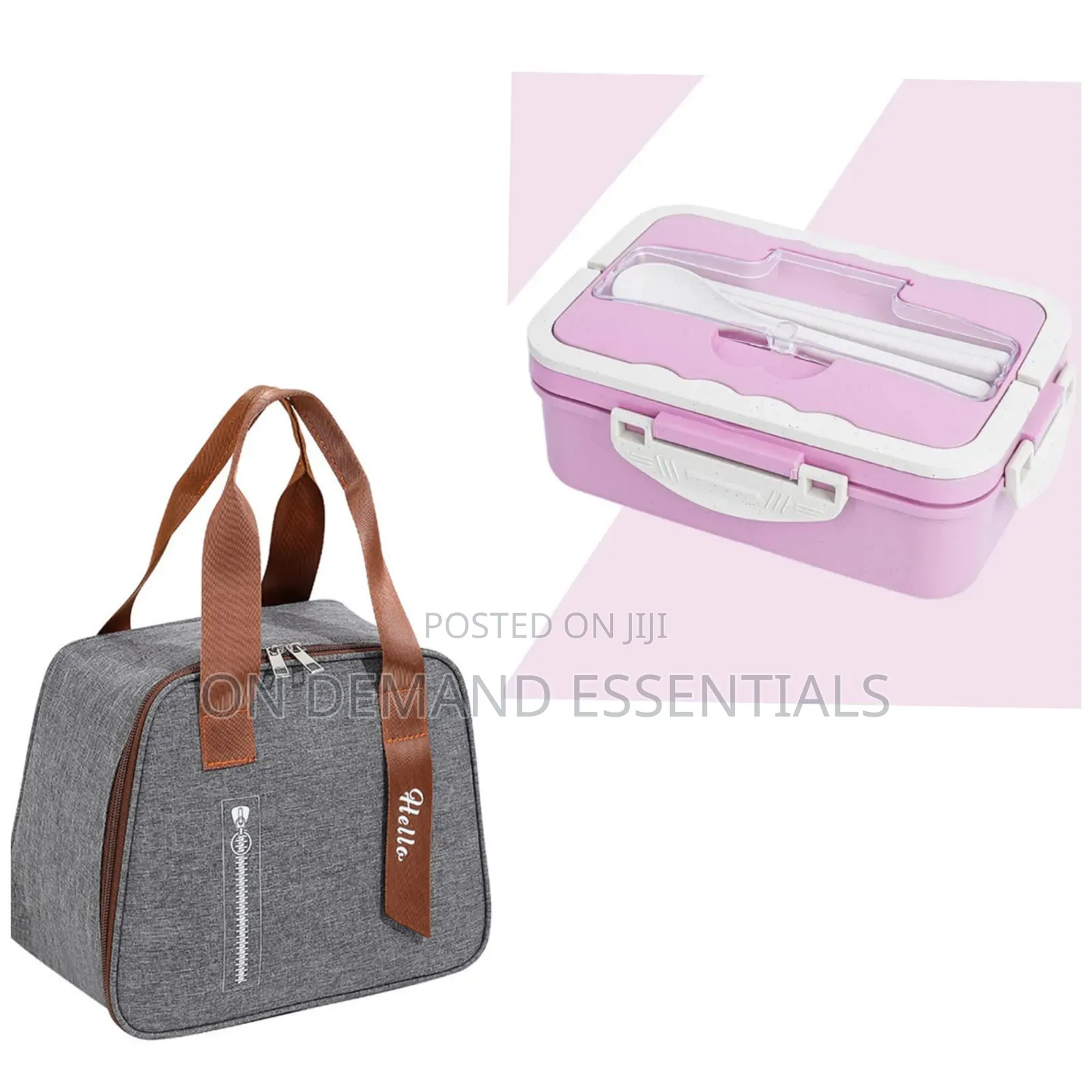 3 Grid Wheat Straw Lunch Box With Spoon, Chopsticks