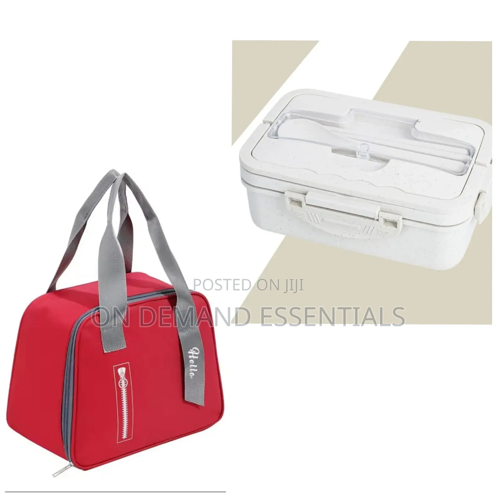 3 Grid Wheat Straw Lunch Box With Spoon, Chopsticks