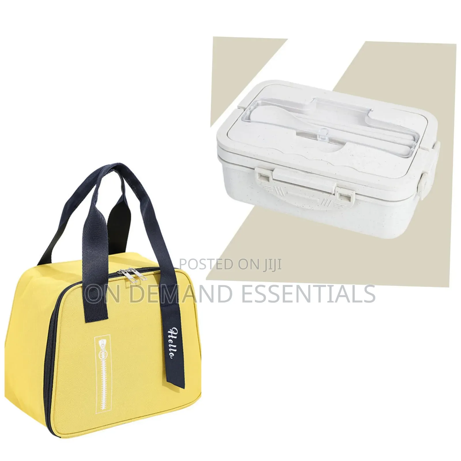 3 Grid Wheat Straw Lunch Box With Spoon, Chopsticks