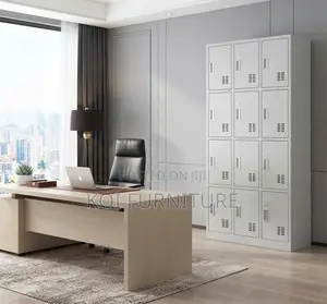 Office Cabinet; 12 Locker Steel Office Industrial Cabinet