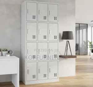 Office Cabinet; 12 Locker Steel Office Industrial Cabinet