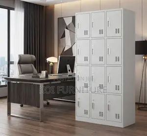 Office Cabinet; 12 Locker Steel Office Industrial Cabinet