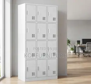 Office Cabinet; 12 Locker Steel Office Industrial Cabinet
