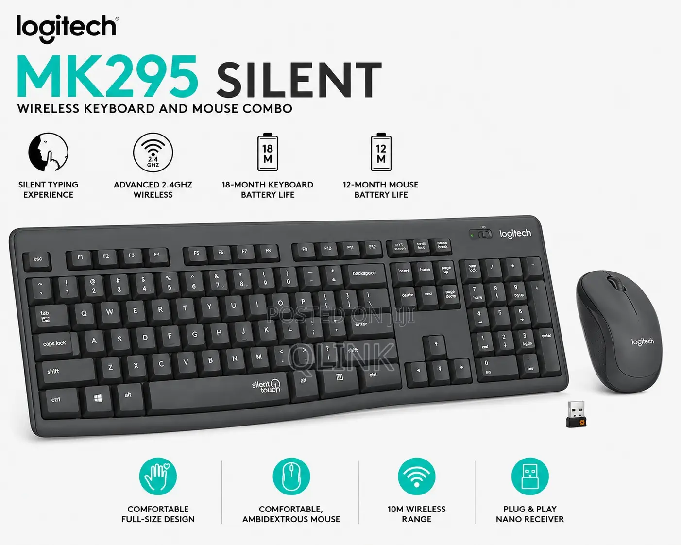 Logitech MK295 Silent Wireless Keyboard and Mouse Combo - 920-009800