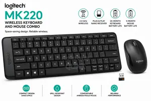 Logitech MK220 Wireless Keyboard and Mouse Combo - Black