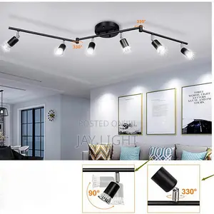 6 Head LED Ceiling Light Foldable Swing-Arm Spotlight