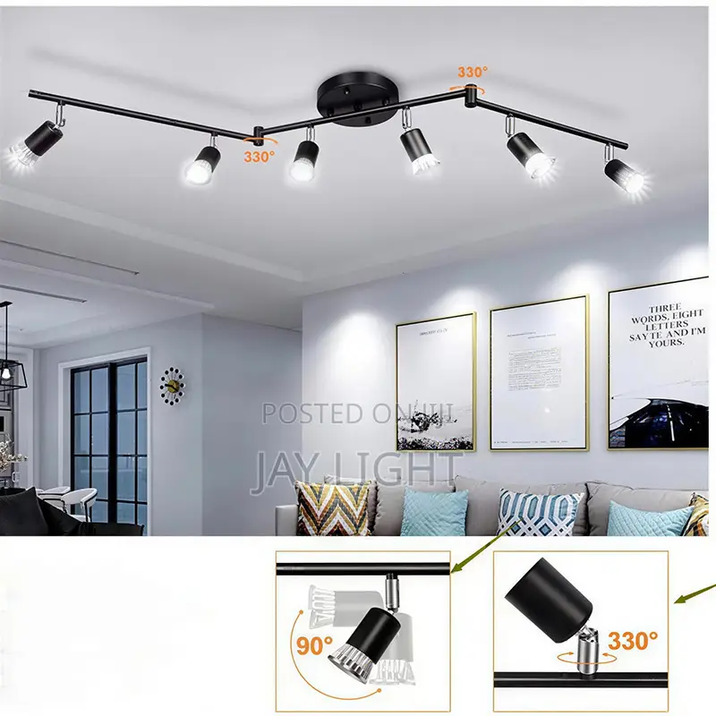 6 Head LED Ceiling Light Foldable Swing-Arm Spotlight