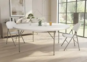Home Table; Round Foldable Plastic Dining Table
