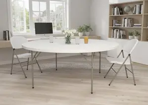 Home Table; Round Foldable Plastic Dining Table