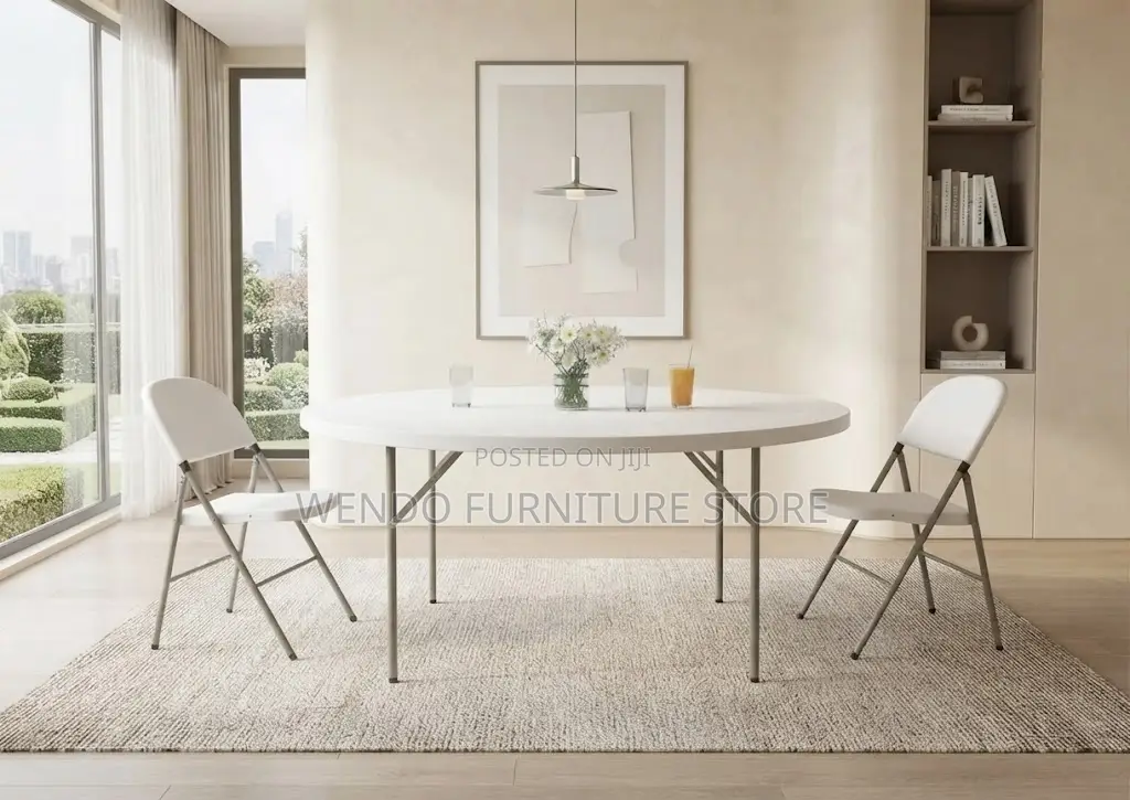 Home Table; Round Foldable Plastic Dining Table