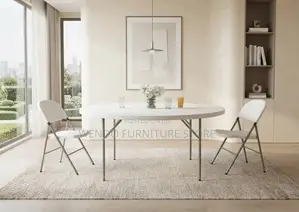 Home Table; Round Foldable Plastic Dining Table