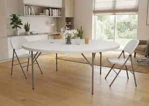 Home Table; Round Foldable Plastic Dining Table