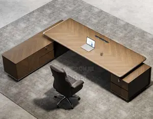Office Desk : 2 Meters Luxury High-End L-Shape Desk