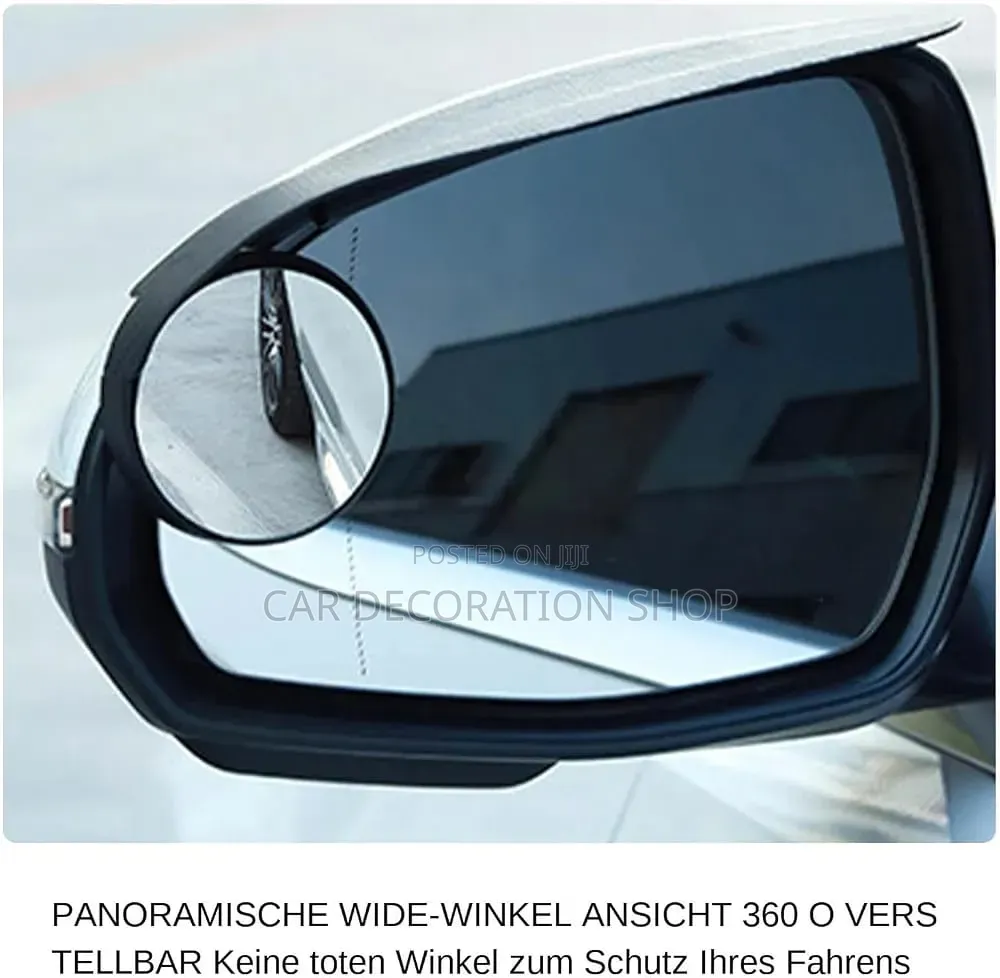 2x Rearview Spot Mirror With Rain Eyebrow Water Protector