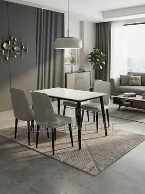 Dining Set; Four Seaters Brown Home Dining Leather Seat Set