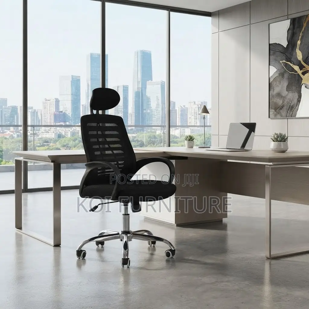 Office Chairs; Mesh Adjustable Home Office Headrest Chair