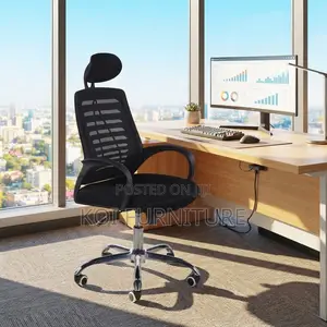Office Chairs; Mesh Adjustable Home Office Headrest Chair