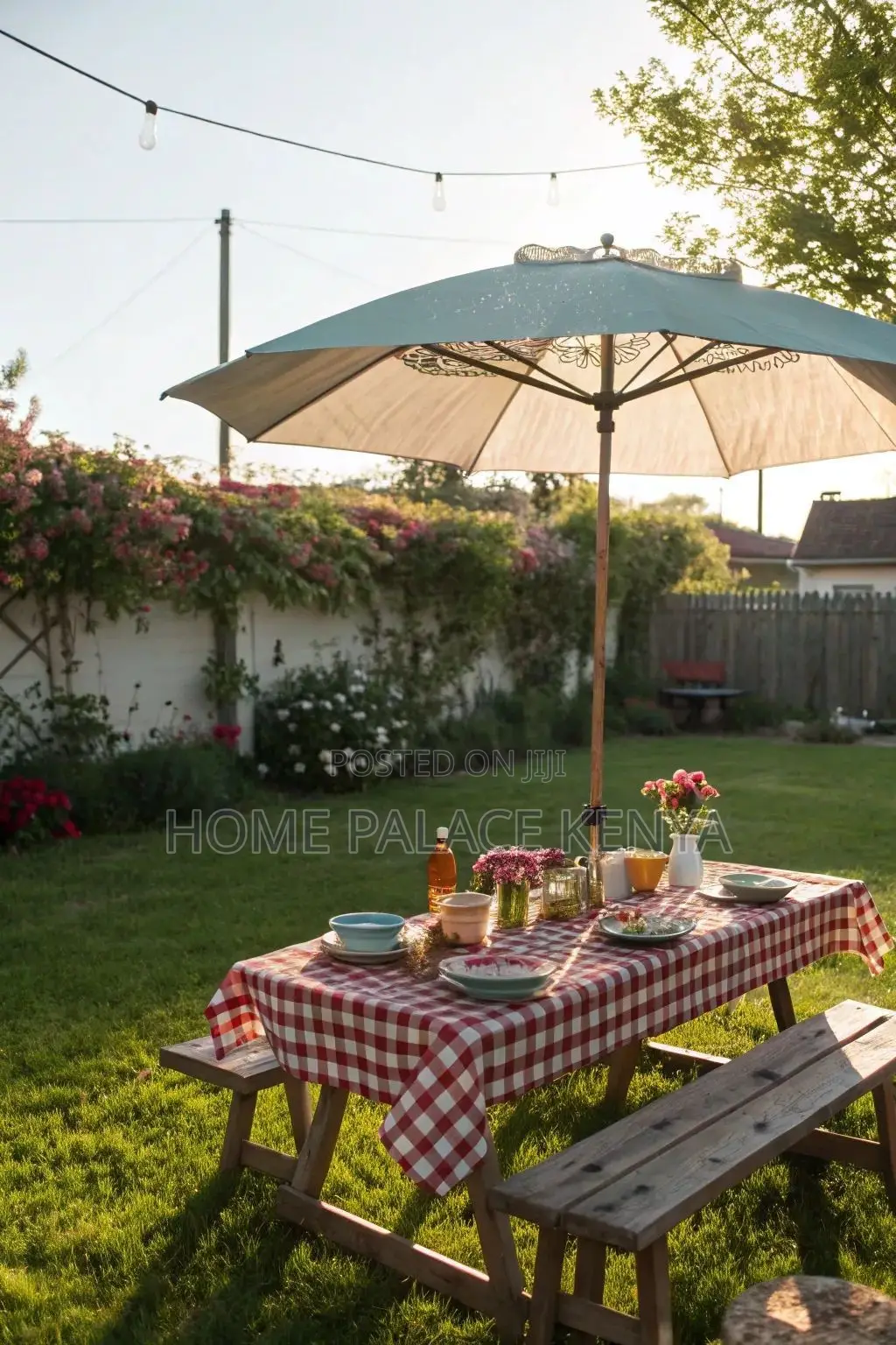 Outdoor Set; Comfortable Outdoor Conversation Set With Garden Umbrella