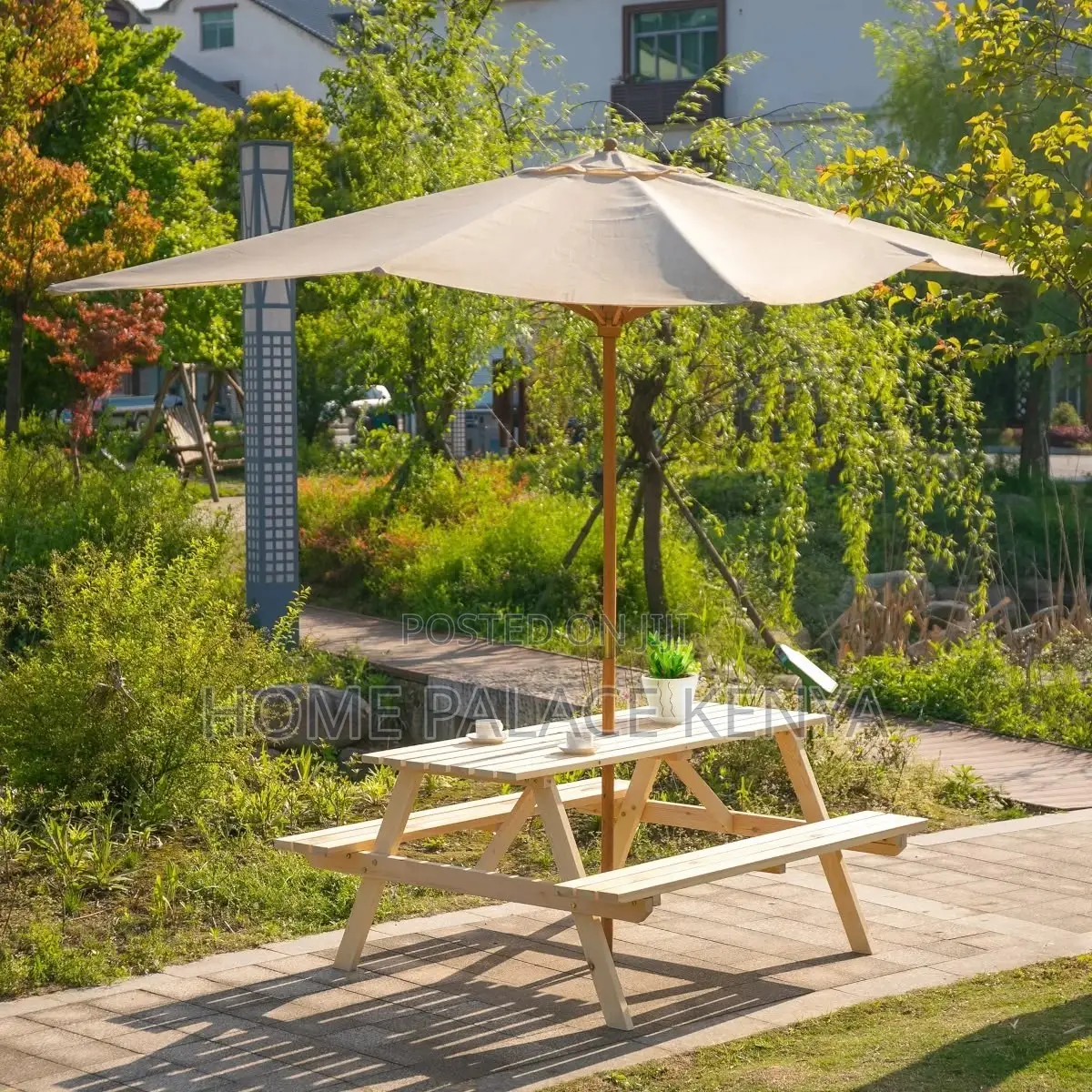 Outdoor Set; Comfortable Outdoor Conversation Set With Garden Umbrella