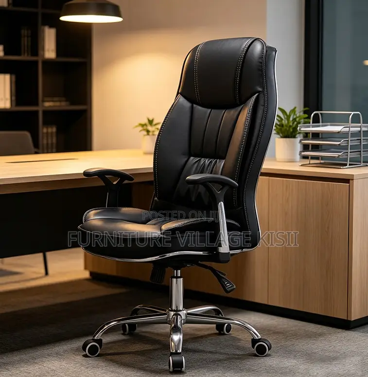 Office Chair; Executive Ergonomic Leather Office Seat