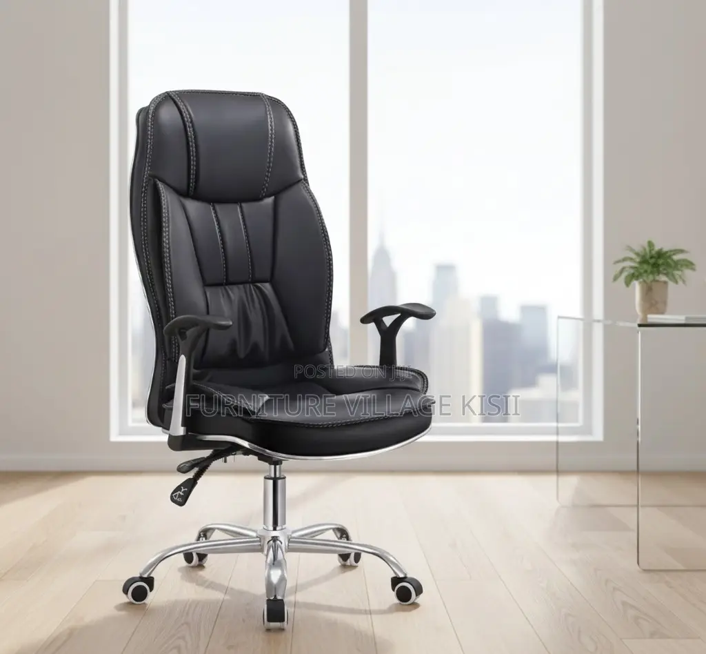 Office Chair; Executive Ergonomic Leather Office Seat