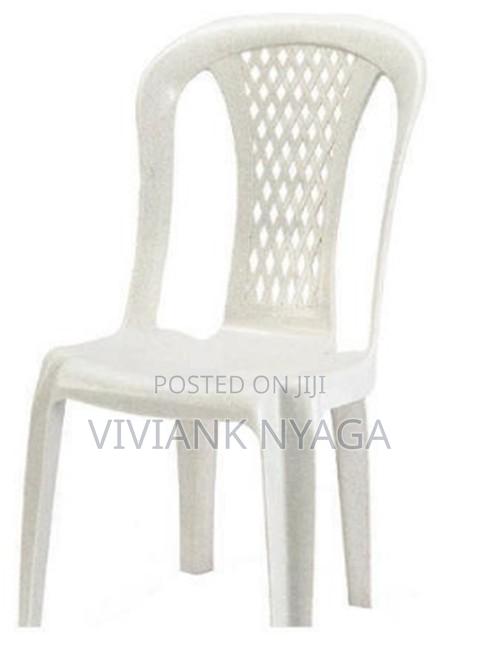 White Armless Plastic Chair