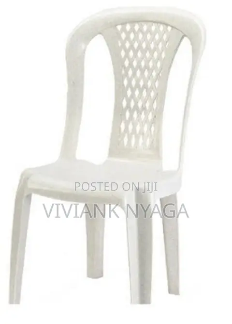 White Armless Plastic Chair
