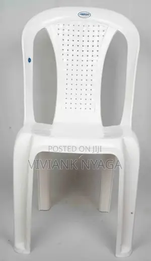 White Armless Plastic Chair