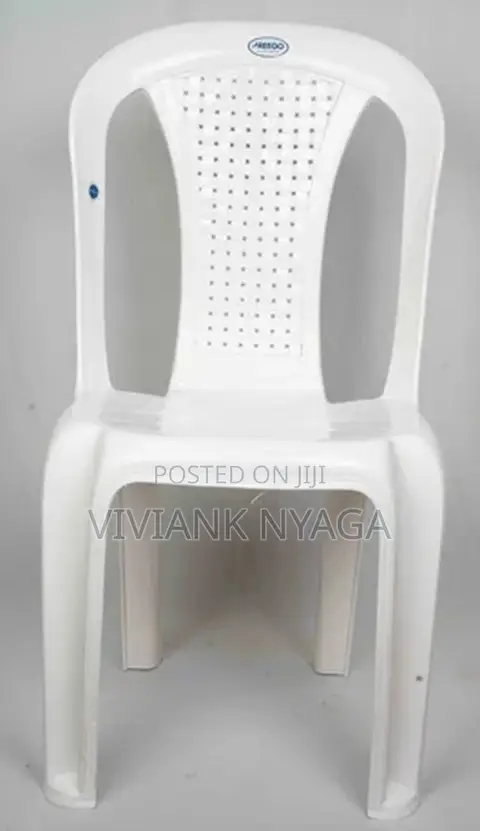 White Armless Plastic Chair