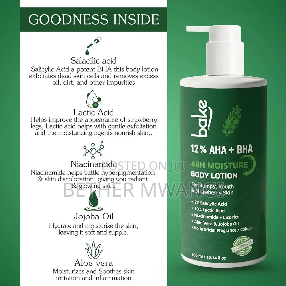 BAKE 10% AHA + 2% BHA 24H Moisture Body Lotion in Kenya