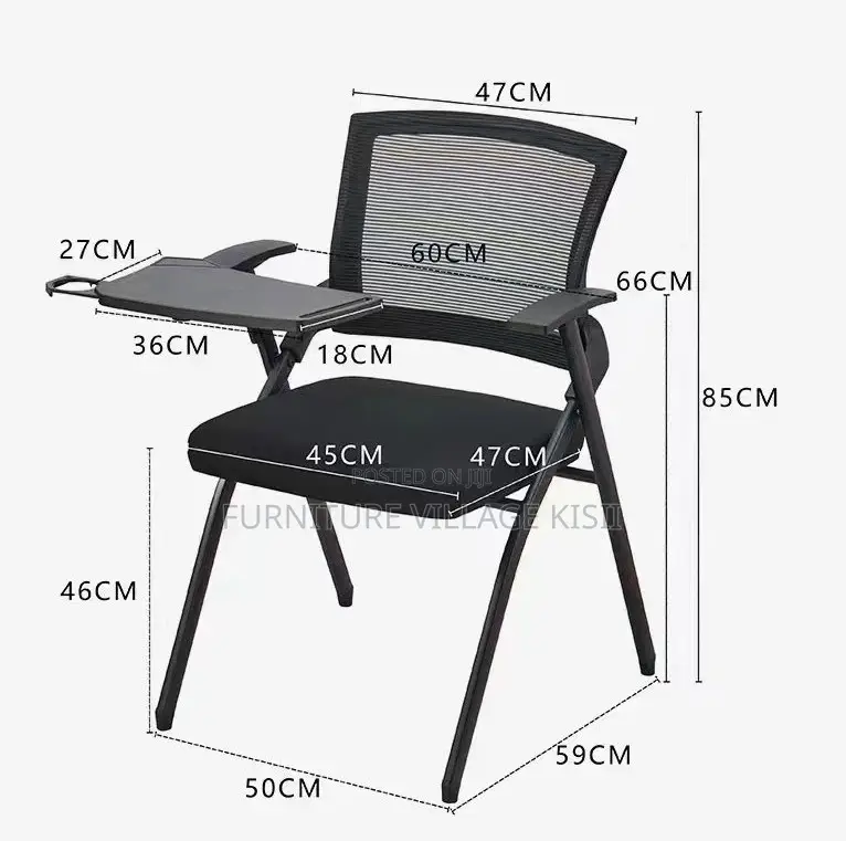 Office Chair; Black Foldable Study Mesh Seat