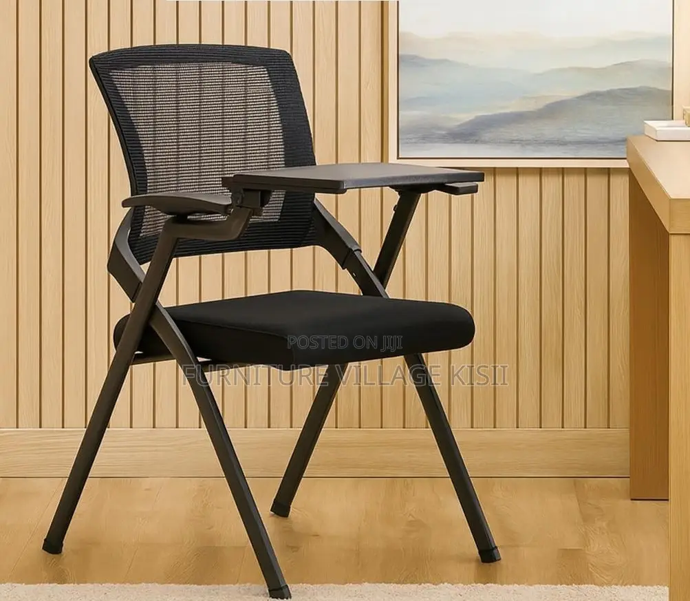 Office Chair; Black Foldable Study Mesh Seat